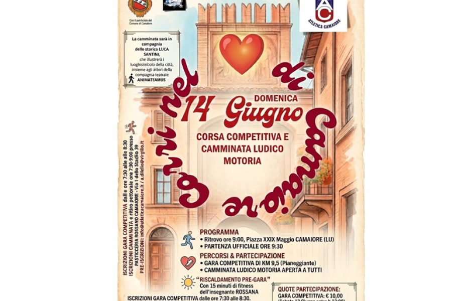 Corri nel cuore di Camaiore - Corsa competitiva e camminata ludico motoria
