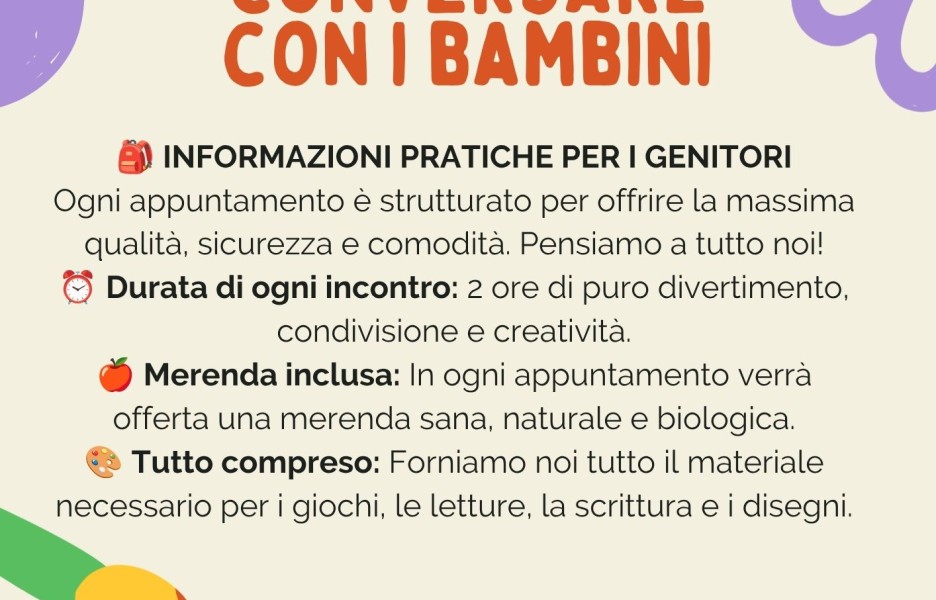 Laboratorio "Amo conversare con i bambini"
